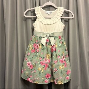 $15 sale Max Daisy Dress Girl 6 Easter Party Dress Floral tiny dots ribbon  #92